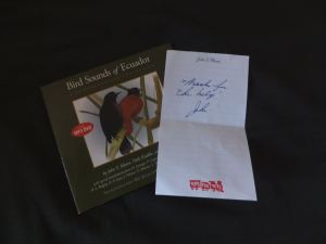El DVD de Aves del Ecuador enviado por J. Moore. Colaboré con 9 grabaciones. 